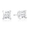 1ct Princess Diamond Stud Earrings In 14k White Gold Image-1