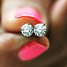 1 Carat Diamond Stud Earrings In 14 Karat White Gold Image-5