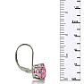 Huge 5ct Round  Pink Topaz Leverback Earrings in Sterling Silver Image-4