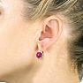 Huge 5ct Round  Pink Topaz Leverback Earrings in Sterling Silver Image-5