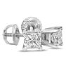 1 1/4ct Princess Diamond Stud Earrings In 14k White Gold Image-1