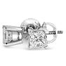 1 1/4ct Princess Diamond Stud Earrings In 14k White Gold Image-6