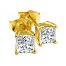 1 1/2ct Princess Cut Diamond Stud Earrings 14k Yellow Gold Image-1