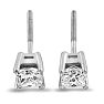 2ct Princess Diamond Stud Earrings In 14k White Gold Image-7
