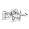 2ct Princess Diamond Stud Earrings In 14k White Gold Image-8