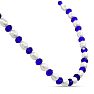 Fine Electric Blue Crystal and Giant Seed Pearl Necklace, Incredible Value For Very Bright White Pearls and Quality Crystal! Image-2