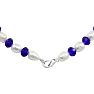 Fine Electric Blue Crystal and Giant Seed Pearl Necklace, Incredible Value For Very Bright White Pearls and Quality Crystal! Image-3