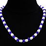 Fine Electric Blue Crystal and Giant Seed Pearl Necklace, Incredible Value For Very Bright White Pearls and Quality Crystal! Image-4