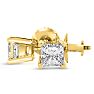 1 3/4ct Fine Quality Princess Diamond Stud Earrings In 14k Yellow Gold Image-8