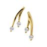 Diamond Drop Earrings: 1/4ct Diamond Olive Branch Earrings, 14k Yellow Gold Image-3