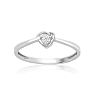 Dainty Heart Shaped .07ct Diamond Promise Ring in Sterling Silver Image-1