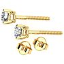 1/2 Carat Round Diamond Stud Earrings In 14 Karat Yellow Gold Image-3