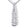 1/4ct Three Diamond Pendant, 14k White Gold Image-1