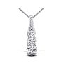 1ct Three Diamond Pendant in 14k White Gold Image-1