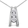 1/4ct Three Diamond Pendant in 14k White Gold 
 Image-1