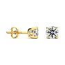 3/4 Carat Round Diamond Stud Earrings In 14 Karat Yellow Gold Image-1