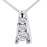1/2ct Three Diamond Ladder Pendant in 14k White Gold Image-1