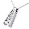 1/2ct Three Diamond Ladder Pendant in 14k White Gold Image-2