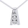 1/2ct Three Diamond Ladder Pendant in 14k White Gold Image-3