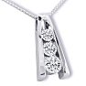 1/2ct Three Diamond Ladder Pendant in 14k White Gold Image-4