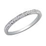 1/10ct Micro Pave Womens Wedding Diamond Band in 14k White Gold Image-2