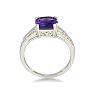 2 3/4ct Amethyst and Diamond Ring in Sterling Silver Image-3