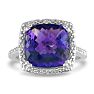 4ct Amethyst and Diamond Ring, Sterling Silver Image-1