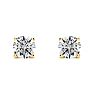1 1/4 Carat Round Diamond Stud Earrings In 14 Karat Yellow Gold Image-2