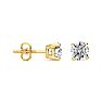 1 1/2 Carat Round Diamond Stud Earrings In 14 Karat Yellow Gold Image-1