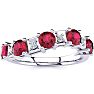 1 1/3 Carat Ruby and Diamond Journey Band Ring in 10K White Gold Image-1