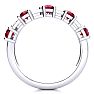 1 1/3 Carat Ruby and Diamond Journey Band Ring in 10K White Gold Image-3