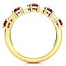 1 1/3 Carat Ruby and Diamond Journey Band Ring in 10K Yellow Gold Image-3