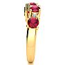 1 1/3 Carat Ruby and Diamond Journey Band Ring in 10K Yellow Gold Image-4