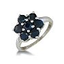 Flowery 2ct Sapphire Ring in Sterling Silver, Sizes 5 to 8 Image-2