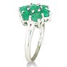 1 3/4ct Emerald Flower Ring in Sterling Silver, Ring Size 5 to 8 Image-3
