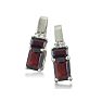 Garnet Jewelry: Two Tier 2ct Garnet and Diamond Earrings in 14k White Gold Image-2