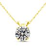 Pretty 1/2ct 14k Yellow Gold Diamond Pendant. Fiery, Amazing Diamond Necklace! Image-1