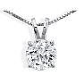 .85ct 14k White Gold Diamond Pendant, 3 stars Image-1