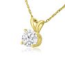 3/8ct 14k Yellow Gold Diamond Pendant, 4 stars Image-2