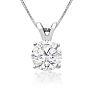 90 Point Colorless Solitaire Necklace, Almost 1 Carat in 14K White Gold. First Time Offered Special Purchase Image-1
