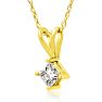 1/4ct 14k Yellow Gold Princess Diamond Pendant, 3 stars Image-2