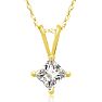 3/8ct 14k Yellow Gold Princess Diamond Pendant Image-1