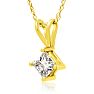 3/8ct 14k Yellow Gold Princess Diamond Pendant Image-2