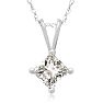 Closeout Price on 1/2ct Princess Diamond Pendant in 14k White Gold. Image-1