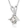Closeout Price on 1/2ct Princess Diamond Pendant in 14k White Gold. Image-2