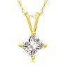 1/2ct 14k Yellow Gold Princess Diamond Pendant Image-1