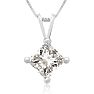 3/4ct 14k White Gold Princess Diamond Pendant Image-1
