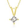 1/4ct 14k Yellow Gold Princess Diamond Pendant Image-1