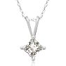 3/8ct 14k White Gold Princess Diamond Pendant Image-1