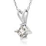 3/8ct 14k White Gold Princess Diamond Pendant Image-2